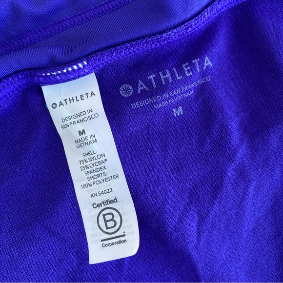 ATHLETA Women's Surge Swim Shorts Size Medium Royal Blue w/ Brief Drawstring - Picture 7 of 12